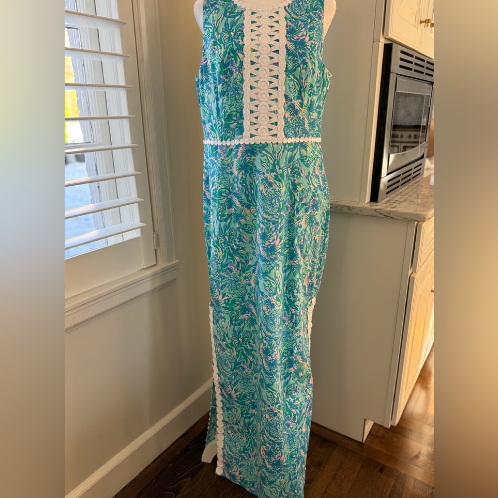 NWT Lilly Pulitzer Blue and Green Maxi 8